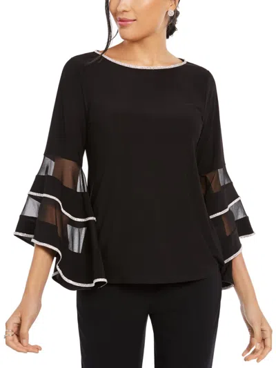 Msk Womens Embellished Illusion Top In Black