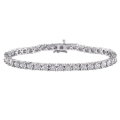Mimi & Max 1/4ct Tw Diamond Tennis Bracelet In Sterling Silver In White