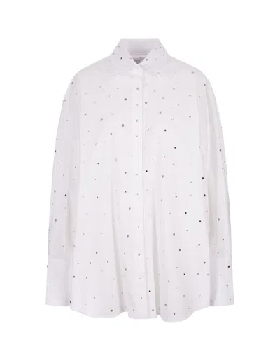 Giuseppe Di Morabito Crystal-embellished Stretch-cotton Shirt In White