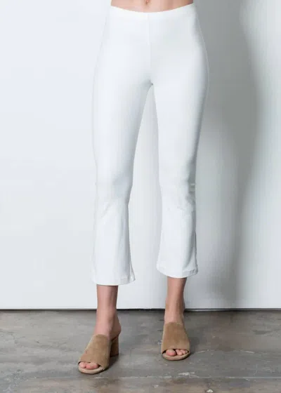 Elaine Kim Mita Cropped Flare Leggings In White Perforated In Multi