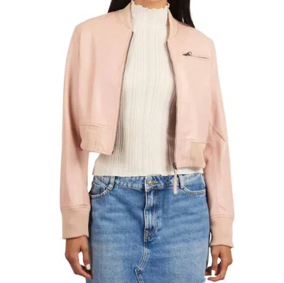 Jakett Collins Burnished Leather Jacket In Petal In Pink