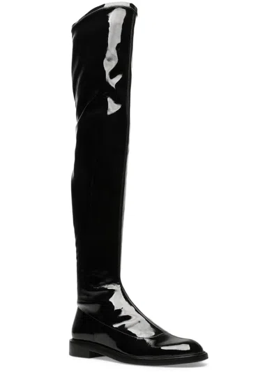 Schutz S-kaolin Womens Patent Leather Tall Over-the-knee Boots In Black