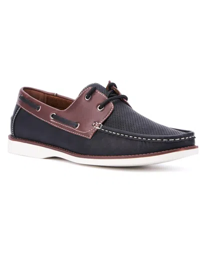 X-ray Quince Mens Faux Leather Slip On Boat Shoes In Black