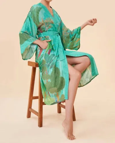 Powder Secret Paradise Kimono Gown In Green