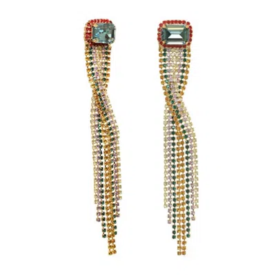 Tova Criss Cross Earrings In Multi Color