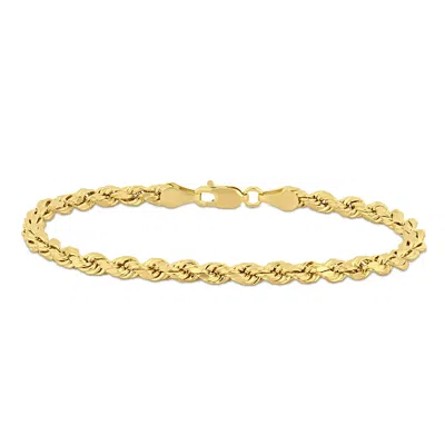 Mimi & Max Rope Chain Bracelet In 10k Yellow Gold (4mm/7.5 Inch)
