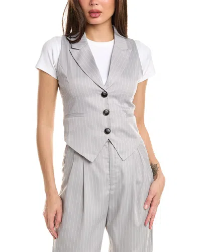 Luxe Always Pinstripe Vest In Grey