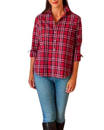 Frank & Eileen Relaxed Button Up Shirt In Red White And Black Plaid In Multi