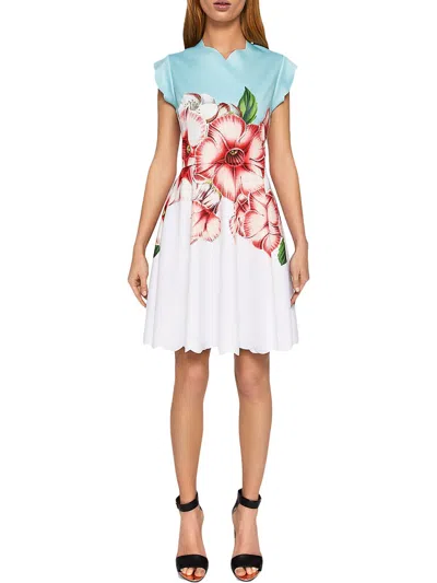 Ted Baker Womens Floral Knee Shift Dress In Green