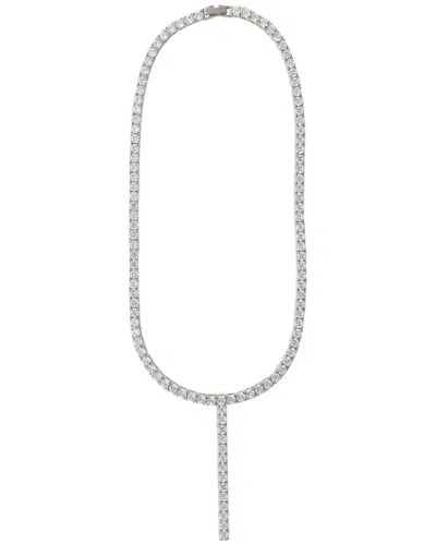 Cloverpost Mile 14k Plated Tennis Lariat Necklace In White