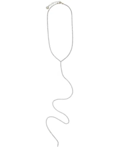 Cloverpost Ryan 14k Plated Cz Tennis Lariat Necklace In White
