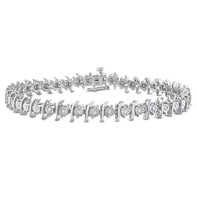 Mimi & Max 1/2ct Tw Diamond Tennis Bracelet In Sterling Silver In White