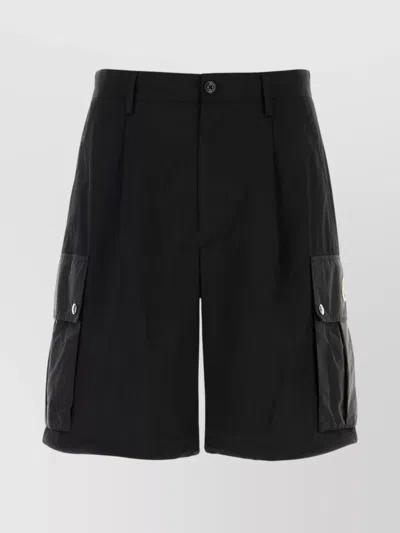 Moncler Cargo Bermuda Shorts In Black