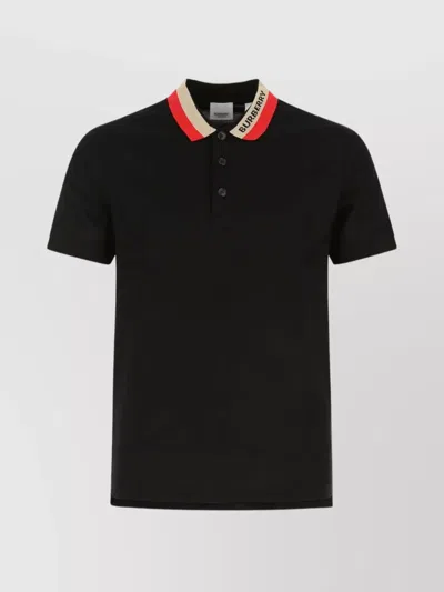 Burberry Black Contrasting-collar Polo Shirt