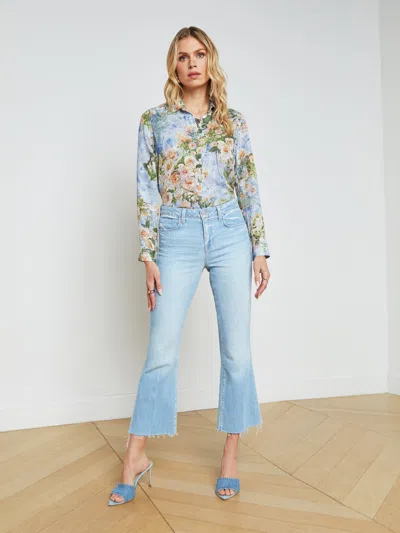 L Agence Kendra Cropped Flare Jean In Olympia