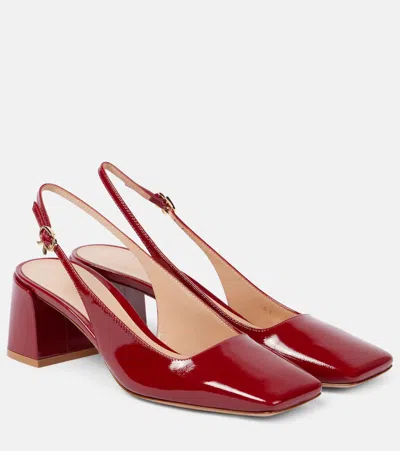 Gianvito Rossi Freeda Patent Leather Slingback Pumps In Red