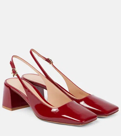 Gianvito Rossi Freeda Patent Leather Slingback Pumps In Rouge