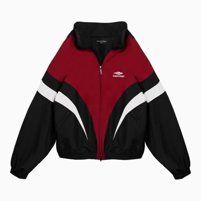Balenciaga Off Shoulder Tracksuit 3b Sports Icon Black/red/white Jacket Men