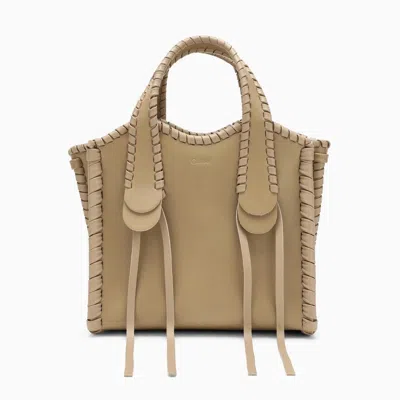 Chloé Mony Small Leather Tote Bag In Cream
