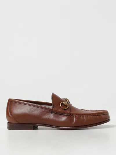 Gucci Loafers Men Leather Men In Brown