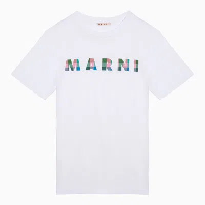 Marni White Cotton T-shirt With Logo Men