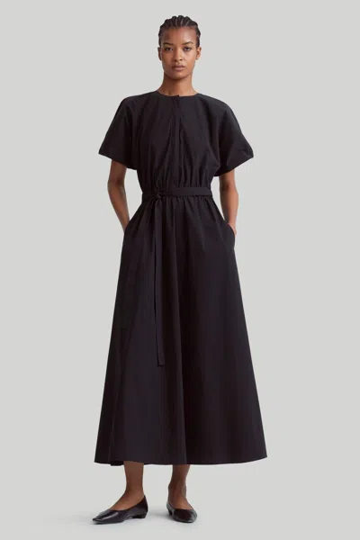 Altuzarra Paulina Belted Cotton-blend Poplin Midi Dress In Black
