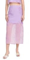 Cinq À Sept Cinq A Sept Etta Embroidered Organza Midi Skirt In Lilac