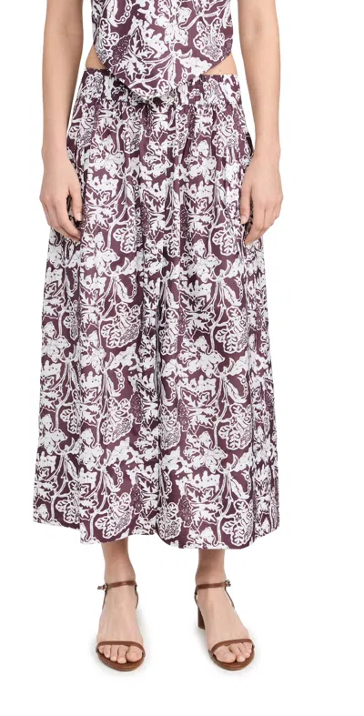 Tibi Recycled Nylon Batik Full Skirt Cinnamon Multi