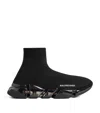 Balenciaga Women's Speed 2.0 Full Clear Sole Recycled Knit Sneakers In Black