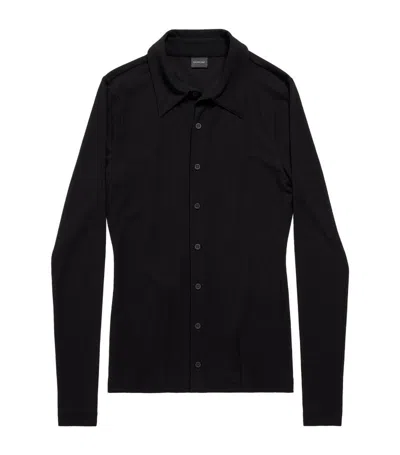 Balenciaga Stretch-jersey Shirt In Black