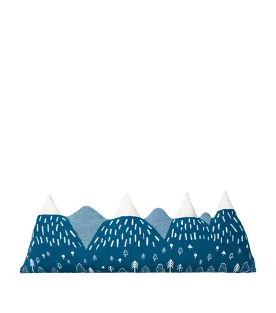 Donna Wilson Lambswool Mountain Peak Bolster Cushion In Blue