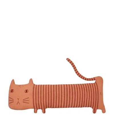 Donna Wilson Lambswool Cat Bolster Cushion In Brown