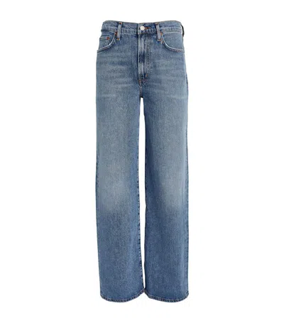 Agolde Harper Mid-rise Straight Jeans In Blue