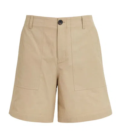 Frame Cotton Traveler Shorts In Dark Beige