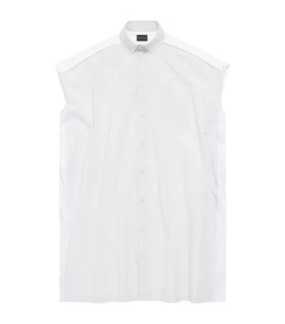 Balenciaga Sleeveless Hybrid Shirt Dress In White