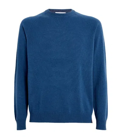 Derek Rose Cashmere Finley Sweatshirt In Blue