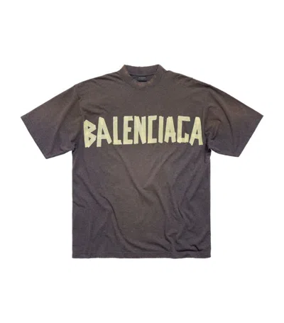 Balenciaga Oversized Tape Logo T-shirt In Multi