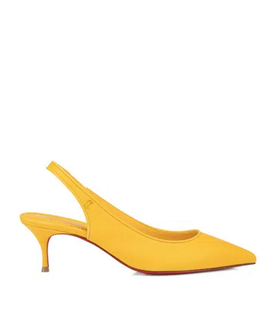 Christian Louboutin Sporty Kate Leather Slingback Pumps 55 In Yellow