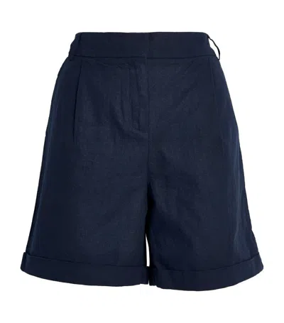 Barbour Linen-cotton Daria Shorts In Navy