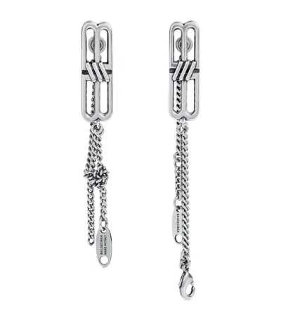 Balenciaga Brass Chain Clasp Earrings In Neutral