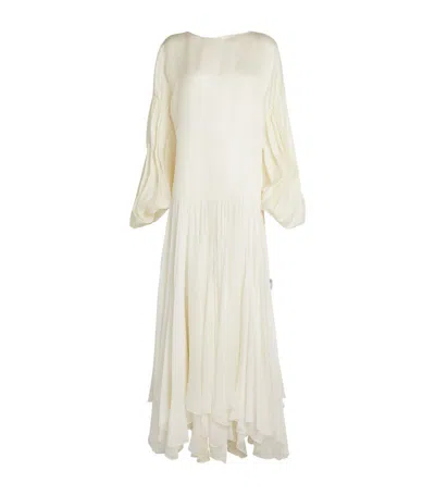 Khaite Silk Valli Maxi Dress In Ivory