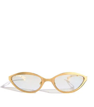 Le Specs Glitch Sunglasses In Gold