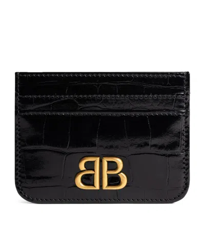 Balenciaga Leather Monaco Card Holder In Black
