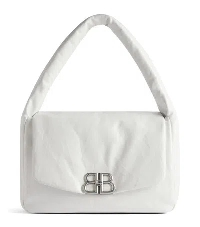 Balenciaga Small Monaco Clutch Bag In White