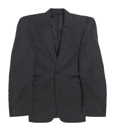 Balenciaga Cut-away Boxy Jacket In Black