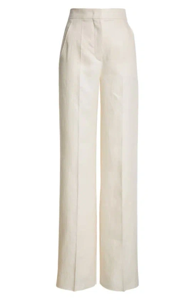 Max Mara Women's Hangar Linen Wide-leg Trousers In Ivory