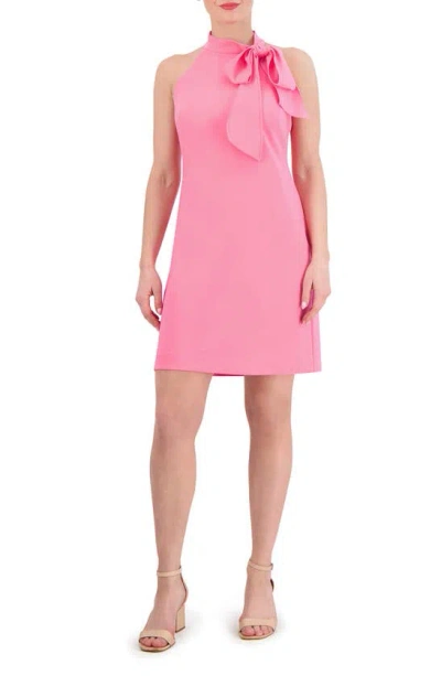 Vince Camuto Bow-neck Halter Dress In Lipstick Pink