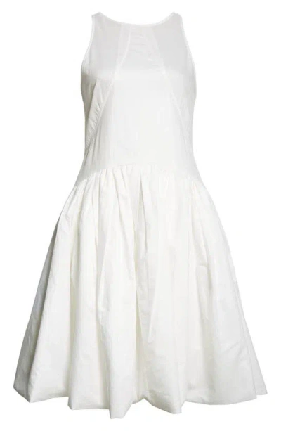 Jil Sander Pleated Sleeveless Mini Dress In Optic White