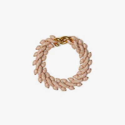 Burberry Spear Pavé Chain Bracelet​ In Gold/pink