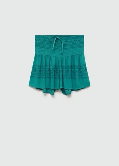 Mango Kids' Printed Skirt Trousers Sky Blue In Bleu Ciel